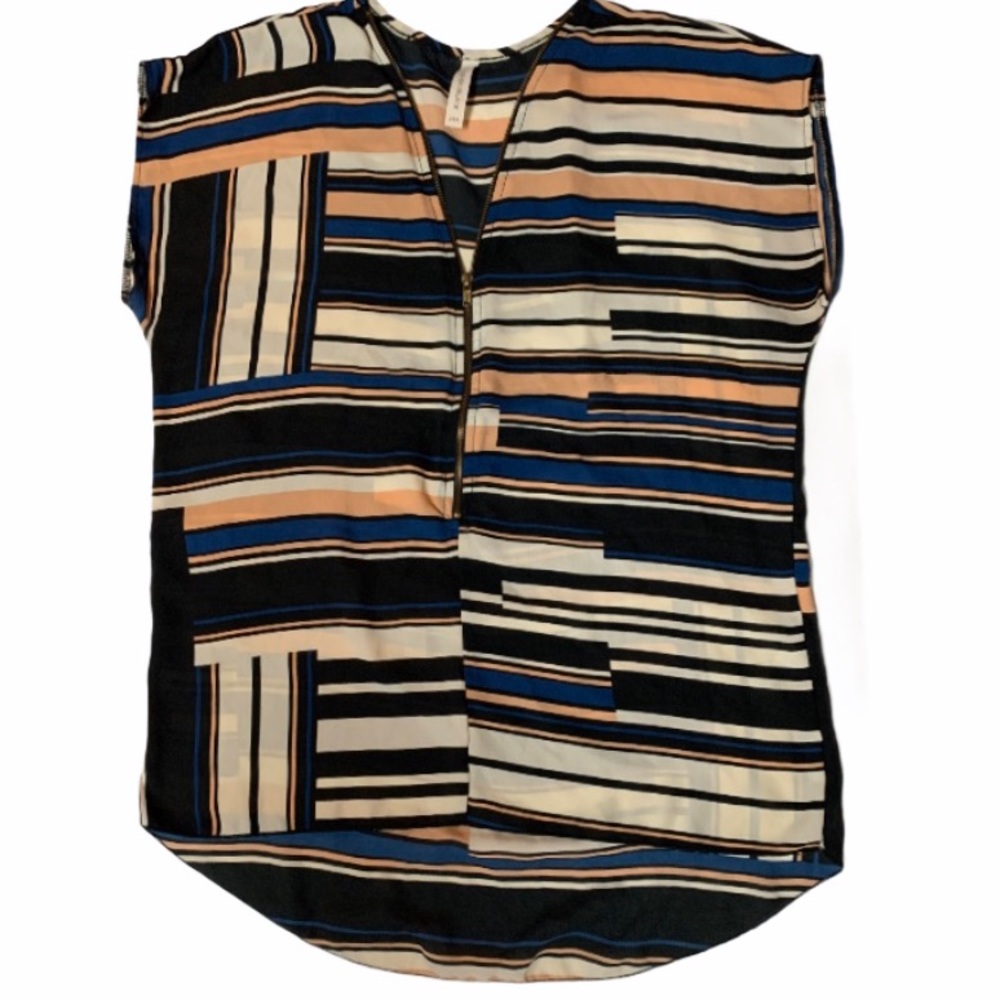 Chocolate Zipper Neckline Top